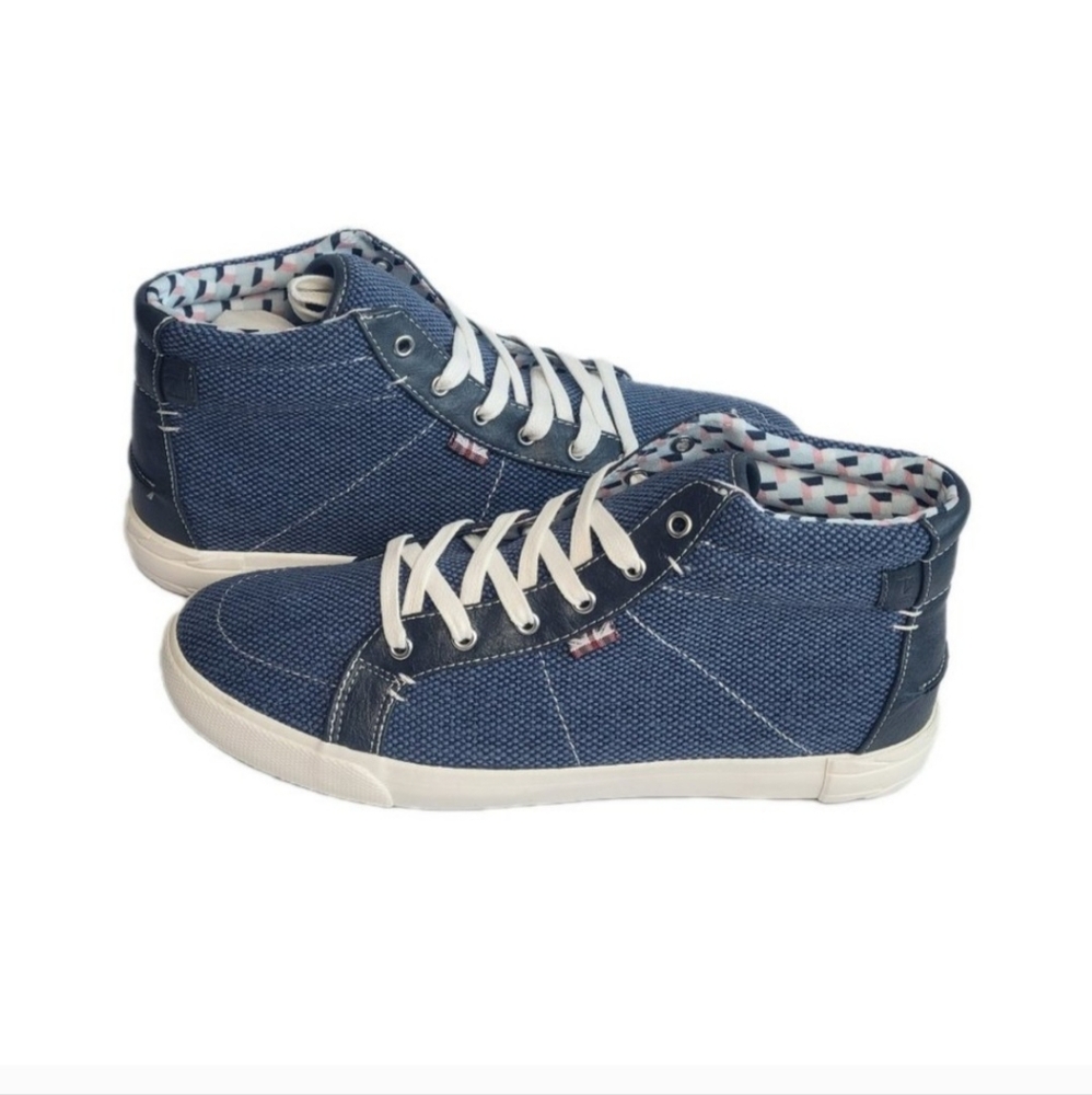 Ben Sherman Percy High Top Navy Blue Sneakers Size 8.5